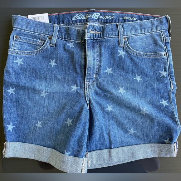 Cute Womens Eddie Bauer jean shorts with stars, NWT - Picture 2 of 3